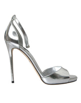 Silber Keira Leder Heels Sandalen Schuhe