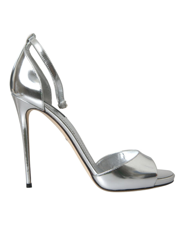 Silver Keira en cuir talons Sandals Chaussures