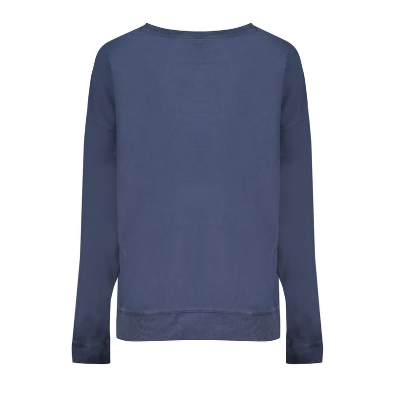 Blauer Baumwollpullover