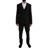 Schwarzes Polyester Staff Formal 3 -teiliges Anzug