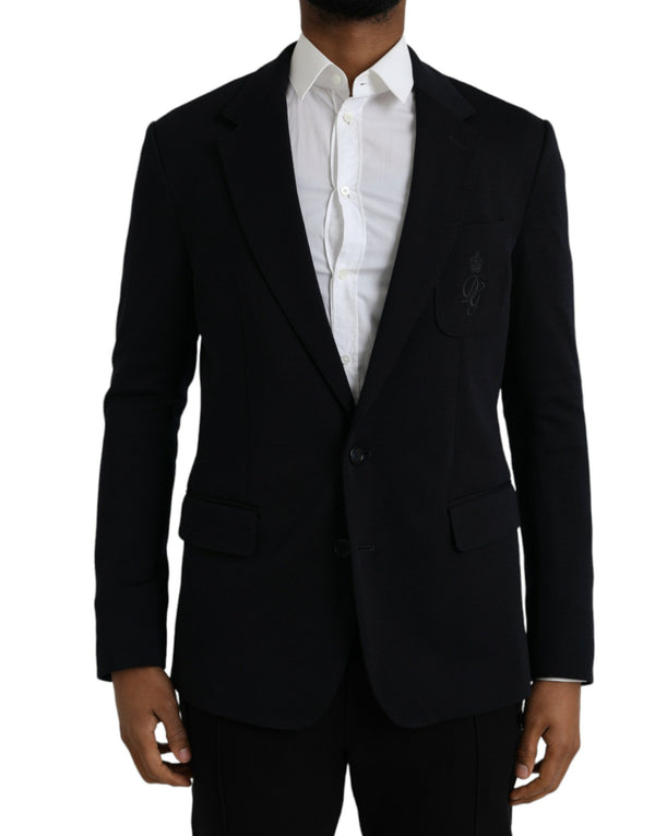 Black Wool Single Beasted Coat Blazer