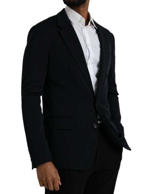 Black Wool Single Beasted Coat Blazer