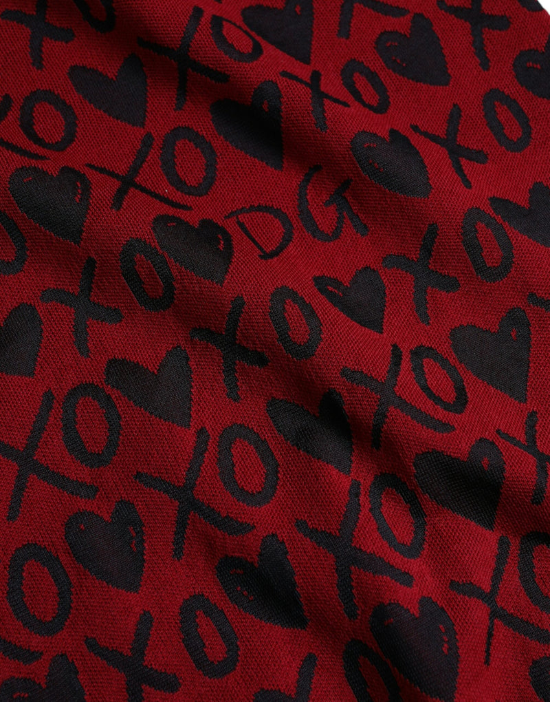 Red Black Xoxo Crew Neck Pullover Pullover