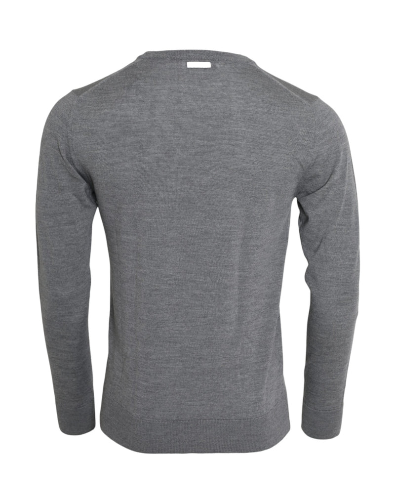 Pull pull de cou à l'équipage en laine gris gris