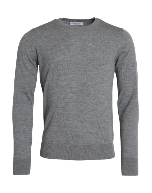 Pull pull de cou à l'équipage en laine gris gris