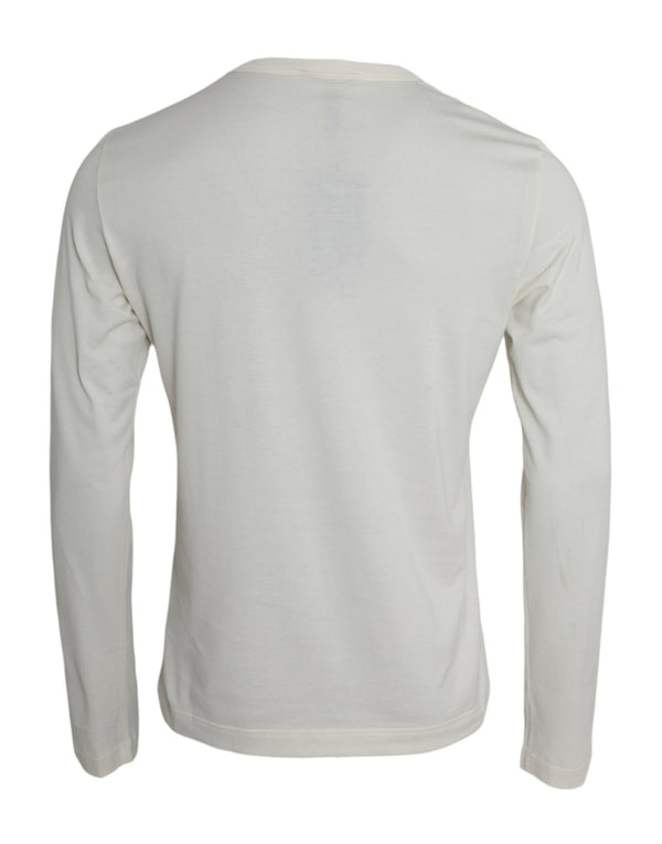 Magitore pullover bianco di cotone bianco di cotone bianco