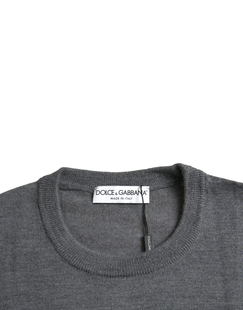 Pull pull de cou à l'équipage en laine gris foncé