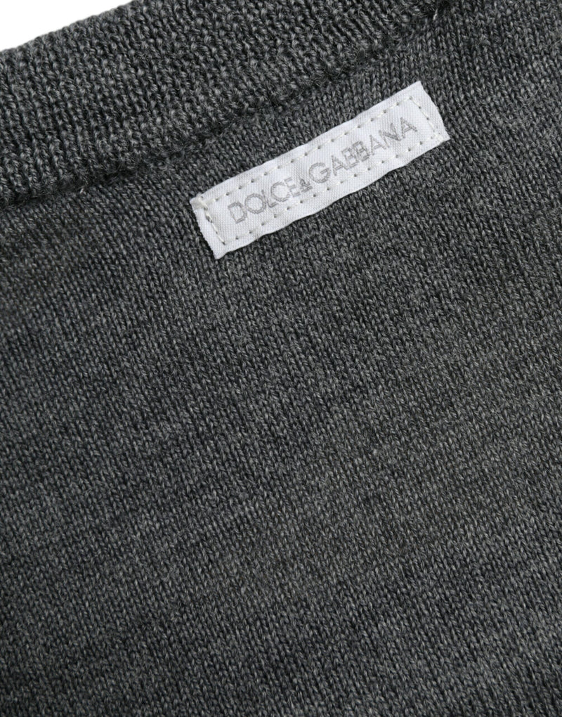 Pull pull de cou à l'équipage en laine gris foncé