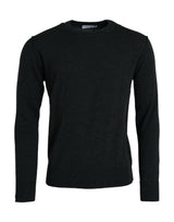 Dunkelgrau Woll Crew Hals Pullover Pullover