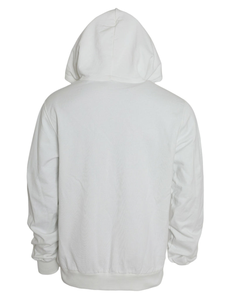 Pull sweat à capuche en coton blanc