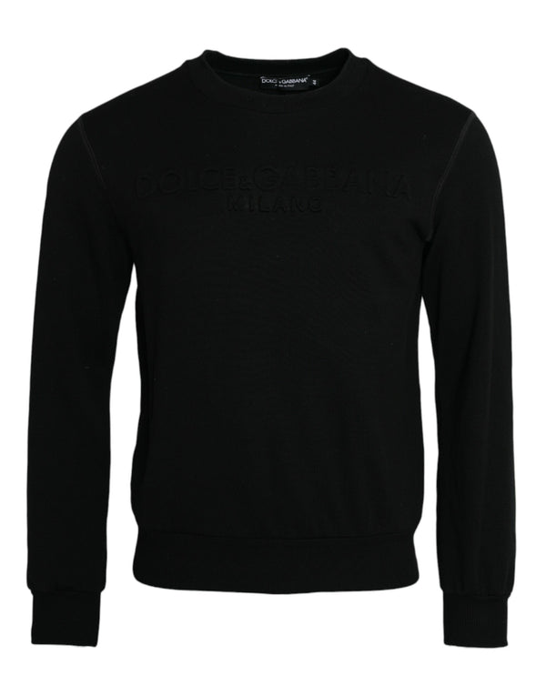 Schwarze Baumwollwäsche -Sweatshirt -Pullover