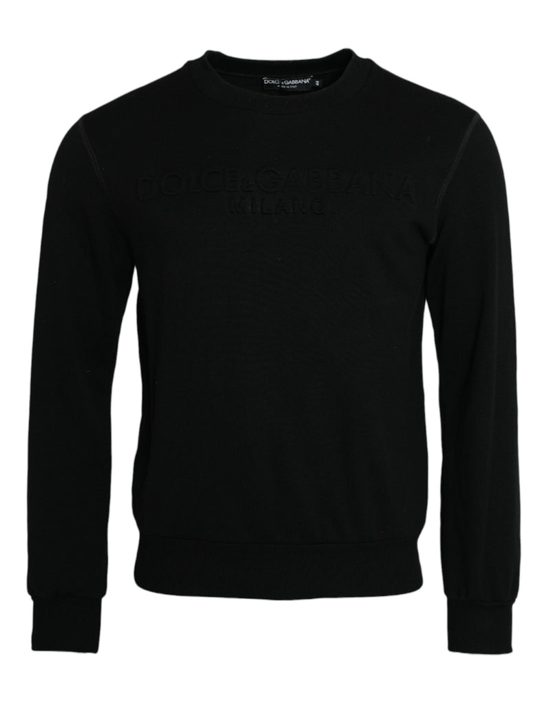 Schwarze Baumwollwäsche -Sweatshirt -Pullover