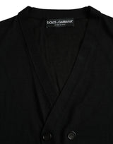 Magione di cardigan a maniche lunghe in cashmere nera