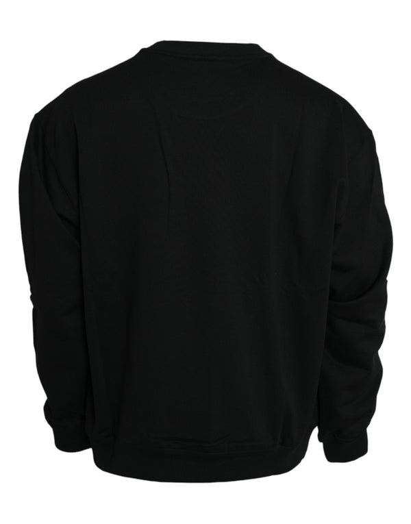 Maglione a maniche lunghe di cotone logo nero