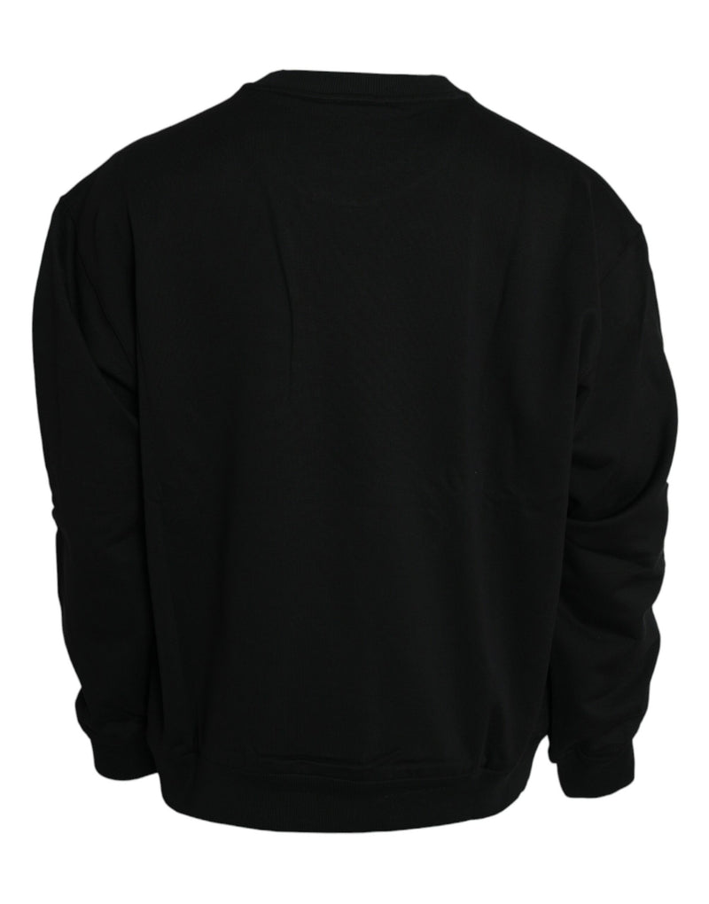 Schwarzes Logo -Baumwoll -Langarm Sweatshirt -Pullover