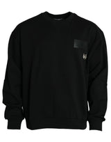 Schwarzes Logo -Baumwoll -Langarm Sweatshirt -Pullover