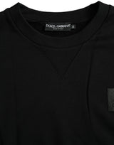 Maglione a maniche lunghe di cotone logo nero