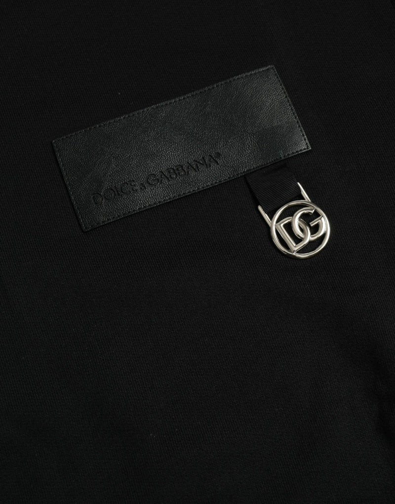 Maglione a maniche lunghe di cotone logo nero