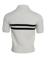 T-shirt con camicia Henley con colletto DG bianco