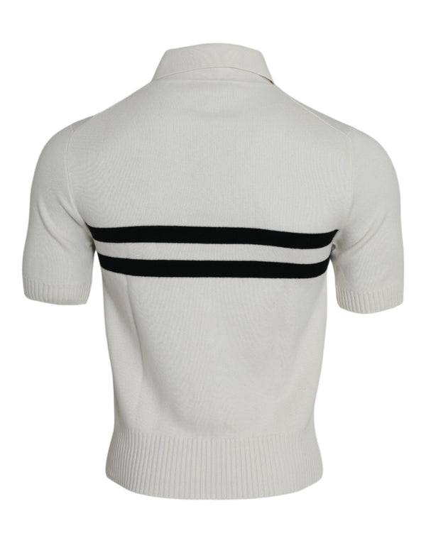 Camiseta White DG Logo Collared Henley Camiseta