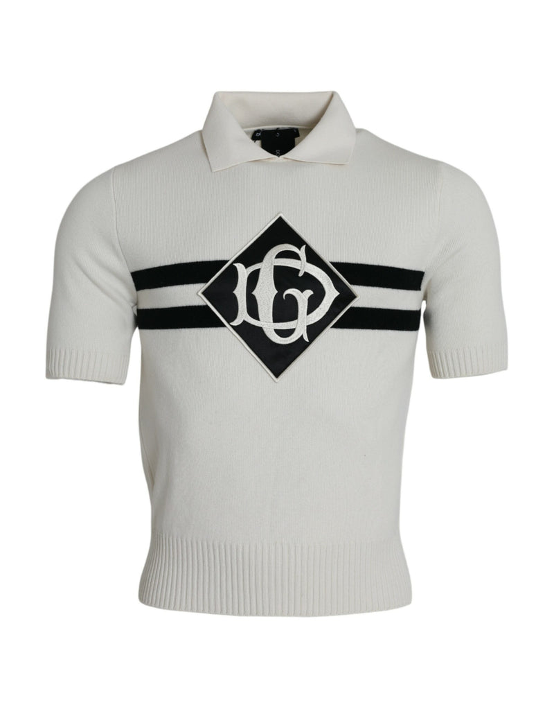 Camiseta White DG Logo Collared Henley Camiseta