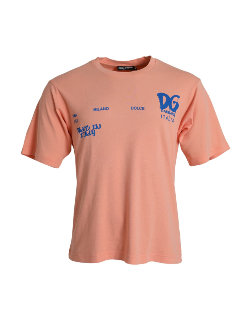 Camiseta de manga corta con estampado de logotipo de algodón coral