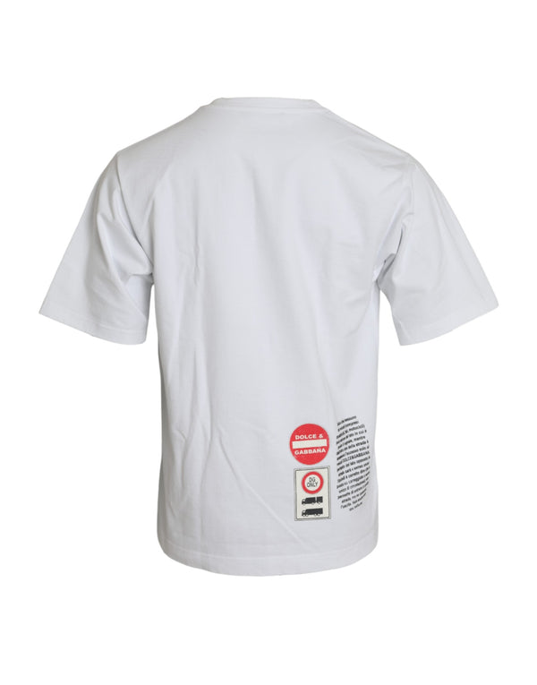 Camiseta de manga corta de la tripulación de algodón blanco