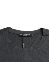 T-shirt a manica corta con stampa logo grigio