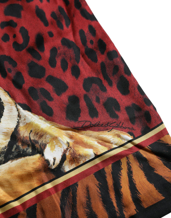 Multicolor Tiger Print Cotton Short Sleeves T-shirt