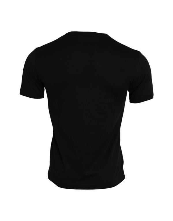 Camiseta de cuello negro #dgfamily de algodón de algodón