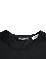 Camiseta de cuello negro #dgfamily de algodón de algodón