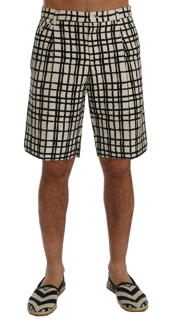 Elegante Streifen-Baumwoll-Linen-Shorts