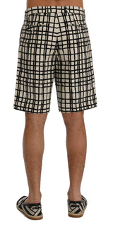 Elegante Streifen-Baumwoll-Linen-Shorts