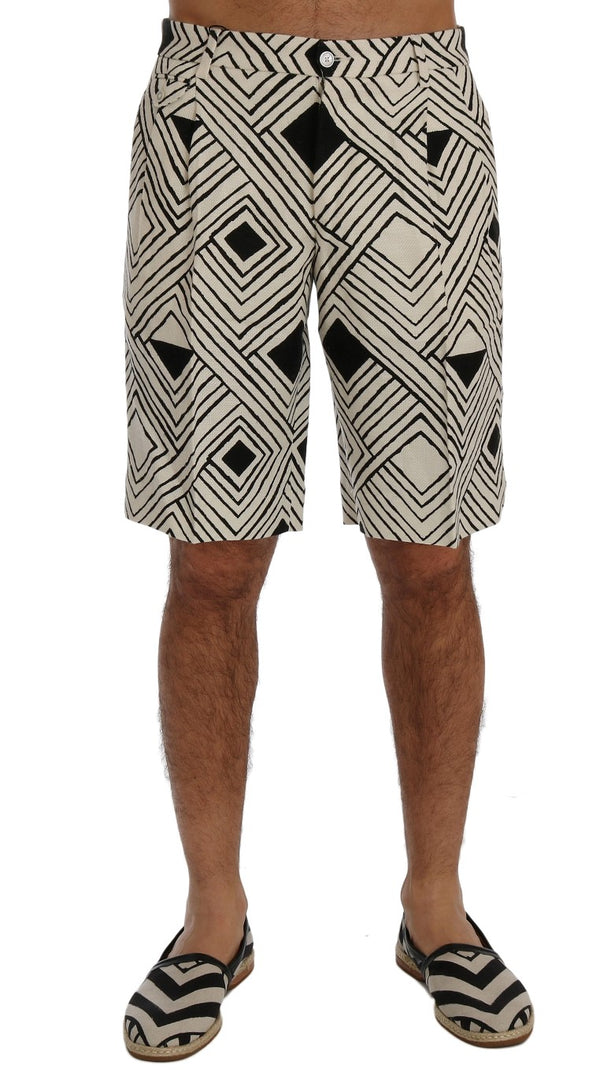 Chic gestreifte Freizeitshorts - Hanf & Leinenmischung