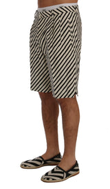 Streifen Hanf Casual Shorts