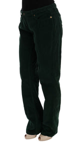 Eleganti pantaloni di miscela di cotone verde