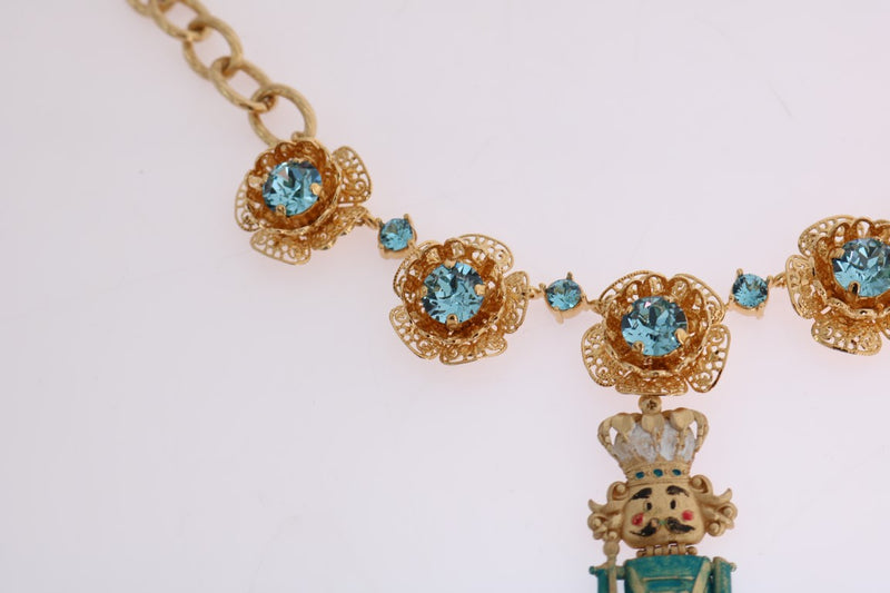 Collar de declaración de cristal de oro elegante