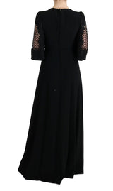 Elegante vestido negro de maxi negro