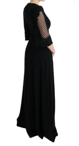 Elegante vestido negro de maxi negro