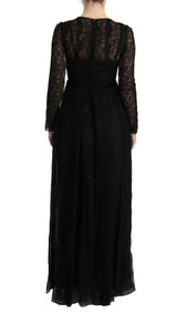 Robe à manches longues de gaine noire élégante