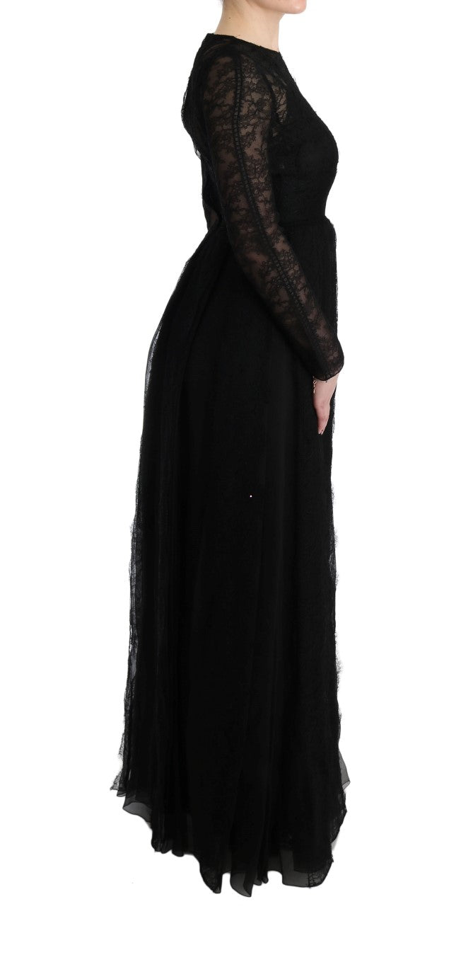 Robe à manches longues de gaine noire élégante