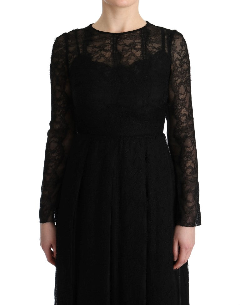 Vestido de manga larga con vaina negra elegante