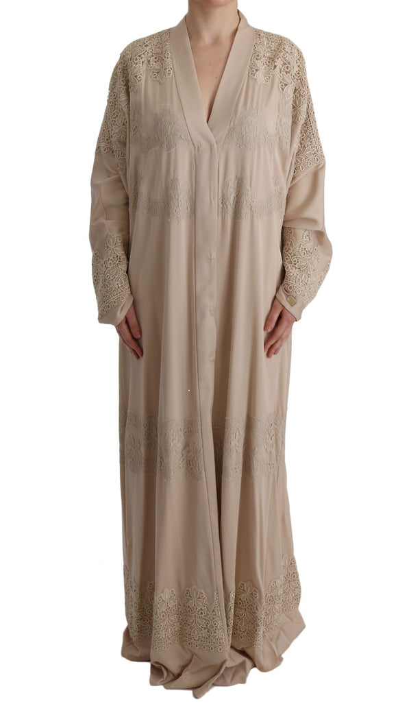 Elegantes Beige Cape Kaftan Kleid