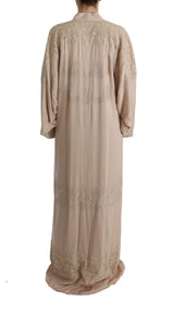 Elegante vestido beige de la capa kaftan