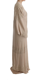 Elegantes Beige Cape Kaftan Kleid