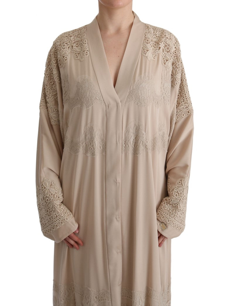 Elegante vestido beige de la capa kaftan