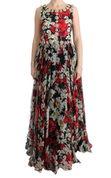 Vestido maxi floral con estampado de girasol y cristales