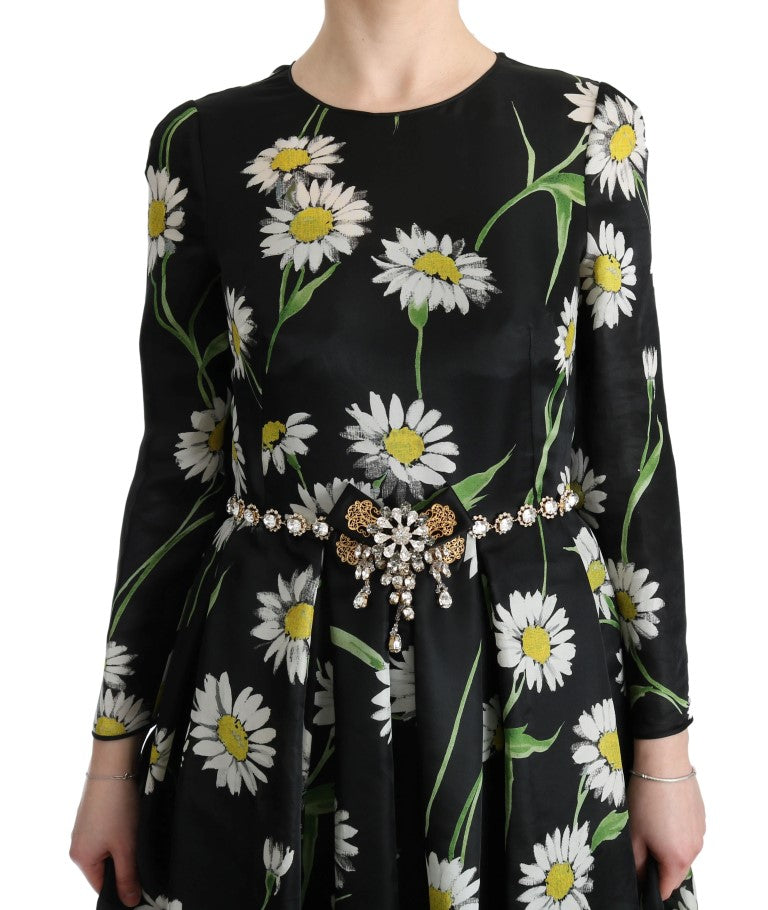 Robe maxi élégante de tournesol avec des cristaux