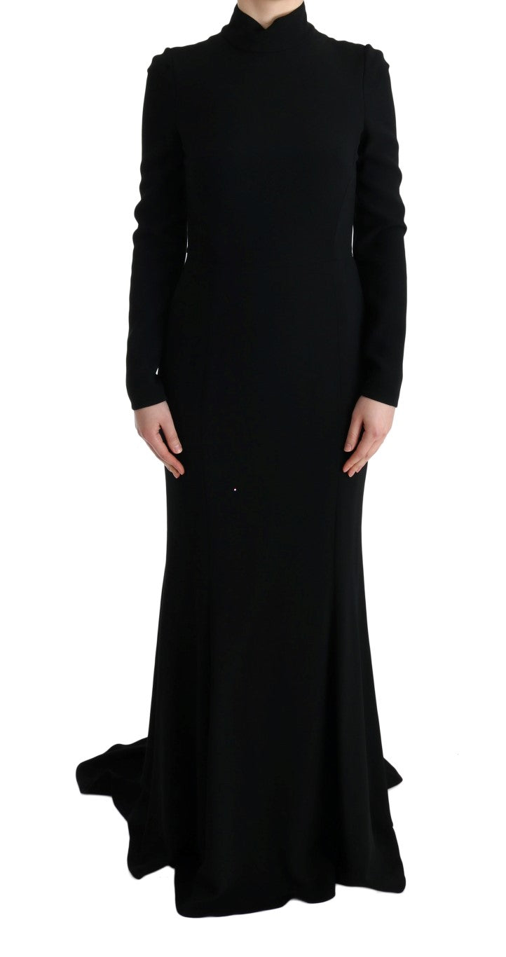 Robe de gaine élégante pleine longueur en noir