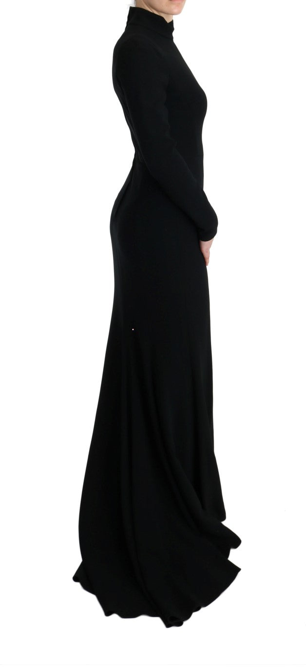 Robe de gaine élégante pleine longueur en noir